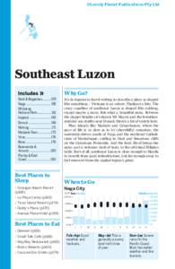 ©Lonely Planet Publications Pty Ltd  Southeast Luzon Why Go? Daet & Bagasbas[removed]Naga ............................. 158