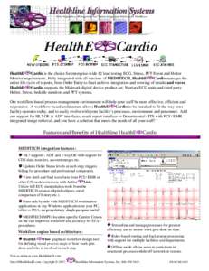 MEDITECH / DICOM / Holter monitor / Medical monitor / Human Research Facility Holter Monitor / Electrocardiography / ERT / Health Level 7 / Midmark / Medicine / Health / Medical informatics