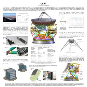 CCAT J. Glenn for the CCAT collaboration CCAT will be a 25 m diameter Gregory telescope operating in the 0.2 to 2.1 mm wavelength range. It will be located at an altitude of 5600 m on Cerro Chajnantor in northern Chile. 