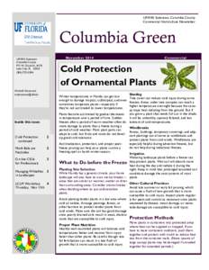 UF/IFAS Extension, Columbia County Commercial Horticulture Newsletter Columbia Green November 2014 News