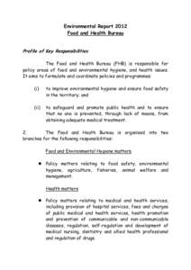 Food and Health Bureau Environmental Report 2012