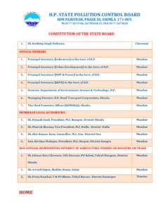 H.P. STATE POLLUTION CONTROL BOARD HIM PARIVESH, PHASE III, SHIMLA[removed]Ph[removed], [removed] & 32, FAX: [removed]CONSTITUTION OF THE STATE BOARD 1.