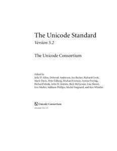 The Unicode Standard Version 5.2 The Unicode Consortium