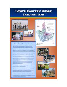 LOWER EASTERN SHORE TRIBUTARY TEAM Top 10 Team Accomplishments 1. Facilitated communication and education among different stakeholders (agriculture, forestry, government officials, environmental groups) who