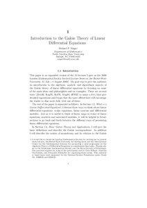 1 Introduction to the Galois Theory of Linear Differential Equations