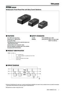 RTEN SERIES Multipurpose Three-Phase Filter with Many Current Variations ■ FEATURES  ■ SAFETY STANDARDS