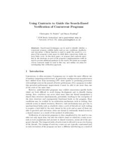 Using Contracts to Guide the Search-Based Verification of Concurrent Programs Christopher M. Poskitt1 and Simon Poulding2 1 2