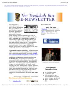 The Tzedakah Box March E-Newsletter[removed]:22 AM The content in this preview is based on the last saved version of your email - any changes made to your email that have not been saved will not be shown in this previ