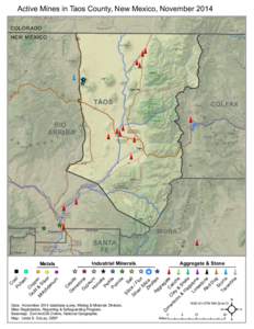 Active Mines in Taos County, New Mexico, November 2014 CO LO RADO NEW M EXICO  TAOS