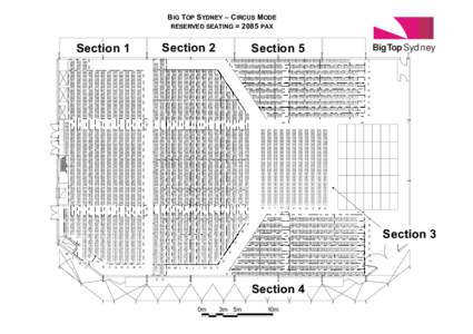 BIG TOP SYDNEY – CIRCUS MODE RESERVED SEATING = 2085 PAX Section 2  Section 1