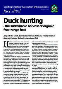 Duck hunting - the sustainable harvest of organic free-range food