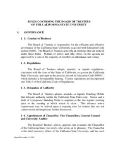THE RULES GOVERNING THE BOARD OF TRUSTEES