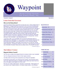 Waypoint North Central Section The Ninety-Nines, Inc. Volume 5, Issue 2  Fall 2014