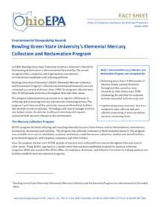 Mercury / Bowling Green State University / United States Environmental Protection Agency / Mercury regulation in the United States / Mercury cycle / Matter / Chemistry / Wood County /  Ohio