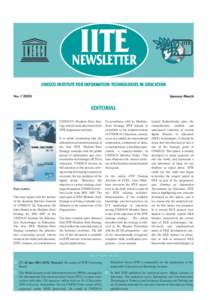 IITE NEWSLETTER UNESCO INSTITUTE FOR INFORMATION TECHNOLOGIES IN EDUCATION No. 1’2003  January-March
