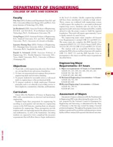 DEPARTMENT OF ENGINEERING COLLEGE OF ARTS AND SCIENCES Faculty Don VanProfessor and Department Chair. B.S. and M.S., University of Illinois in Chicago; M.S. and Ph.D., New Jersey Institute of Technology; P.E., C