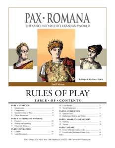 2nd Edition  RULES OF PLAY TABLE • OF • CONTENTS  PART A: OVERVIEW