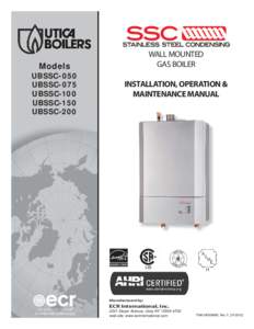 WALL MOUNTED GAS BOILER Models  UBSSC-050