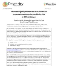 Africa / Epidemics / West Africa / West African Ebola virus epidemic / Charitable organization / Health / Responses to the West African Ebola virus epidemic / Structure / Donor-advised fund