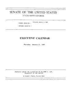 SENATE OF THE UNITED STATES NINETY-NINTH CONGRESS FIRST SESSION {  Convened January 3, 1985