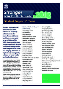 Stronger NSW Public Schools in 2013