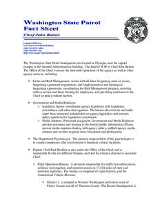 Washington State Patrol Fact Sheet Chief John Batiste Captain Jeff DeVere Government and Media Relations[removed] – office