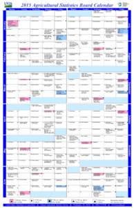 2015 Agricultural Statistics Board Calendar Monday Tuesday  Thursday