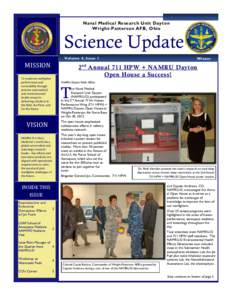 Naval Medical Research Unit Dayton Wright-Patterson AFB, Ohio Science Update Volume 4, Issue 1