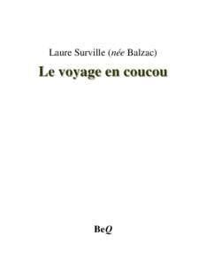 Laure Surville (née Balzac)  Le voyage en coucou BeQ