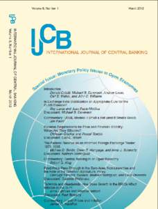International Journal of Central Banking Volume 8, Number 1 March[removed]Special Issue: