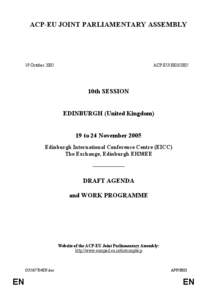 ACP-EU JOINT PARLIAMENTARY ASSEMBLY  19 October 2005 ACP-EU[removed]