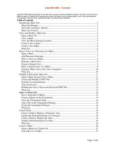 AutoCAD[removed]Tutorials AutoCAD 2005 takes productivity to the next level, not just in terms of speed and power, but also in terms of more effective ways of creating and managing the project information that is encapsul