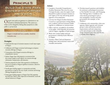 Principle 5: Build the State Park System with Purpose and Vision  O