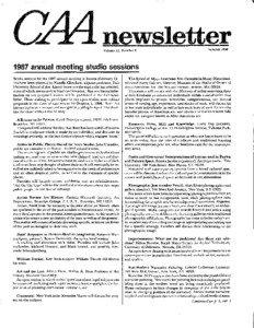 Summer 1986 CAA Newsletter