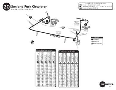 CONNECTING POINTS TO ROUTES Mesa & Doniphan (12,16,17) Westside Transfer Ctr (12,13,15,16,17,18,19,CR10) Sunland Park Mall (13,[removed]Sunland Park Circulator