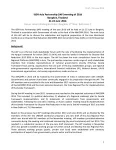 Draft : 06 JuneISDR Asia Partnership (IAP) meeting of 2016 Bangkok, ThailandJune 2016 Venue: Amari Watergate Hotel, Bangkok, 6th floor, Ball room C