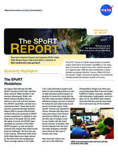 National Aeronautics and Space Administration  SPoRT Quarterly Jul. – Sep[removed]The SPoRT