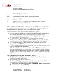 Lunch / Child nutrition programs / Education / Government / Law / United States Department of Agriculture / National School Lunch Act / School meal