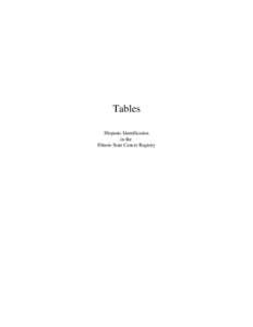 Tables Hispanic Identification in the Illinois State Cancer Registry  Table 1.