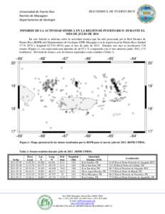 RED SISMICA DE PUERTO RICO  Universidad de Puerto Rico Recinto de Mayagüez Departamento de Geología