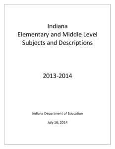 Indiana Elementary and Middle Level Subjects and Descriptions[removed]