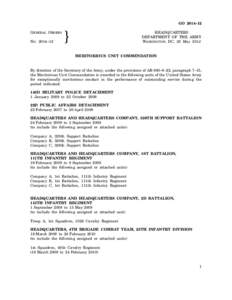 GO 2014–12 GENERAL ORDERS NO. 2014–12 }