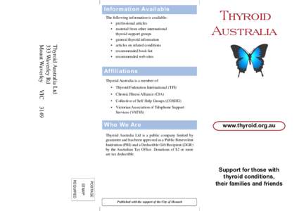 Information Available  Thyroid Australia Ltd 333 Waverley Rd Mount Waverley VIC