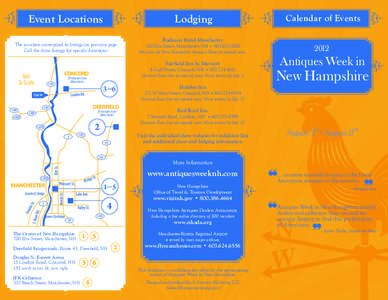 Event Locations  Lodging The numbers correspond to listings on previous page. Call the show listings for specific directions.