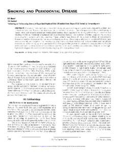 SMOKING AND PERIODONTAL DISEASE D.F. Kinane* I.G. Chestnutt Periodontology and Oral Immunology, University of Glasgow Dental Hospital and School, 378 Sauchiehall Street, Glasgow, G2 3JZ, Scotland, UK; *corresponding auth