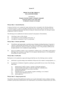 Section VI  PRODUCTS OF THE CHEMICAL OR ALLIED INDUSTRIES CHAPTER 28 Inorganic chemicals; organic or inorganic compounds