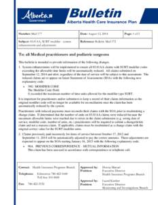 AHCIP Medical Bulletin 177, August 12, 2014