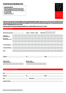 SUTS_Arrival Services Booking Form 2014 v2