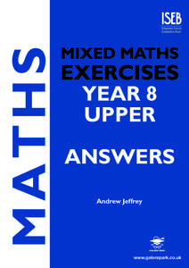 MA THS  MIXED MATHS EXERCISES YEAR 8