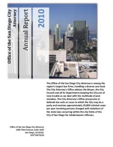 2010  Annual Report Office of the San Diego City Attorney